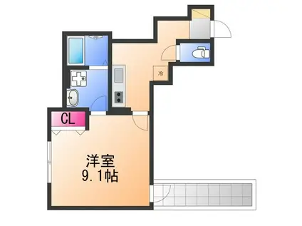 ユウパレス池上(1K/3階)の間取り写真