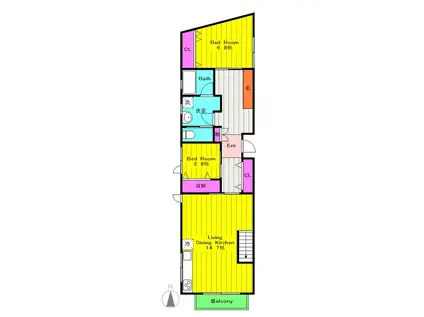 たまみTOTOMONI(2LDK/1階)の間取り写真