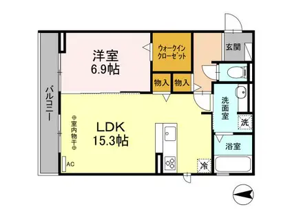 リヴェール広田(1LDK/2階)の間取り写真