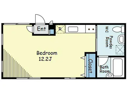 リシェス目黒(ワンルーム/3階)の間取り写真