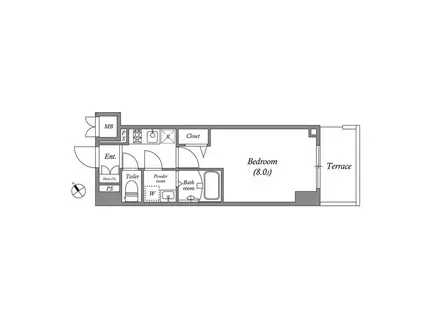 GRANPASEO田端D(1K/4階)の間取り写真