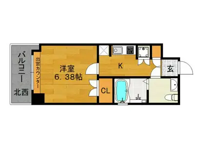 サヴォイレジェント(1K/12階)の間取り写真