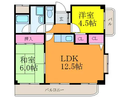 ハイツションブリアン(2LDK/2階)の間取り写真
