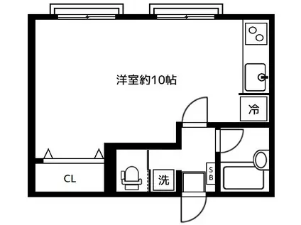 メゾン神山(ワンルーム/2階)の間取り写真