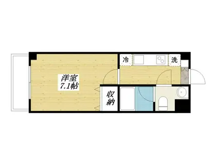 カスティーロ南平(1K/2階)の間取り写真