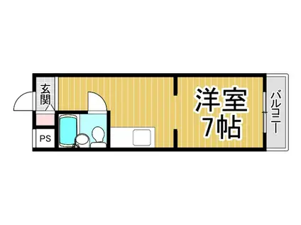 サンハイツ白鳩Ⅰ(ワンルーム/4階)の間取り写真