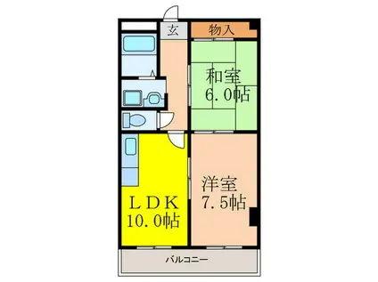 アイバレー新大坂(2LDK/8階)の間取り写真