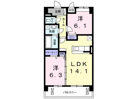 グランツ柏の葉(2LDK/4階)の間取り写真