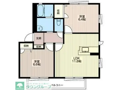 シンフォニックJ(2LDK/2階)の間取り写真