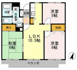 湘南藤沢ユーマンション(3LDK/1階)の間取り写真