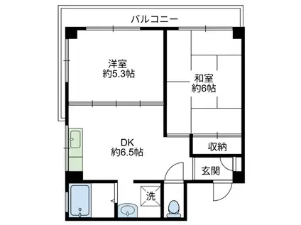 メゾンド久が原(2DK/4階)の間取り写真
