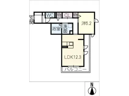 エヴォルツィオーネGURARA(1LDK/3階)の間取り写真