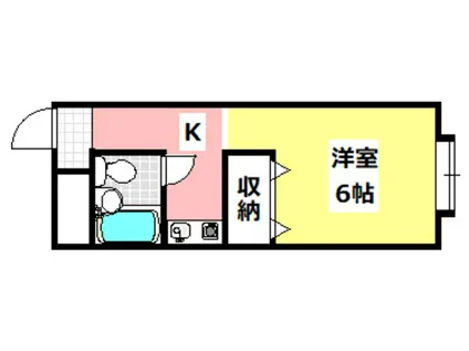 ハイム多摩(1K/2階)の間取り写真