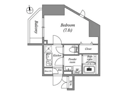 オーパスホームズ大泉学園I(1K/6階)の間取り写真