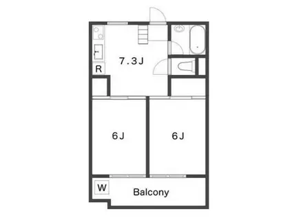 BESPOKE APARTMENTS KAWAGUCHI(2DK/3階)の間取り写真