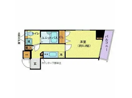 フェニックス日本橋蛎殻町弐番館(1K/6階)の間取り写真