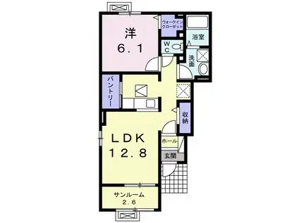 ヴィル・フォーレVI(1LDK/1階)の間取り写真