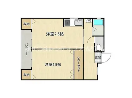 セサミ中宮(1LDK/1階)の間取り写真