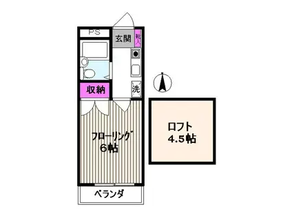 アルテせき(ワンルーム/2階)の間取り写真