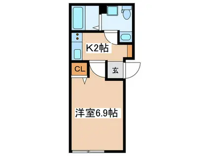 淵野辺4丁目共同(1K/1階)の間取り写真