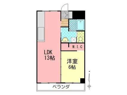カーサ豊府(1LDK/7階)の間取り写真