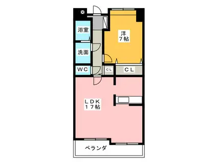 テル大西(1LDK/1階)の間取り写真