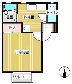ＪＲ北上線 柳原駅(岩手) 徒歩8分 2階建 築28年(1K/2階)の間取り写真