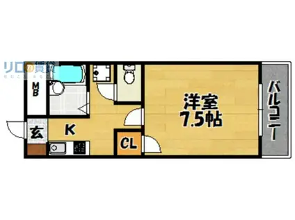 アムール上新庄(1K/3階)の間取り写真