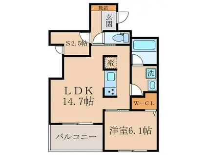 エスペリア(1SLDK/2階)の間取り写真