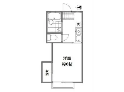 アーク等々力 A棟(1K/1階)の間取り写真