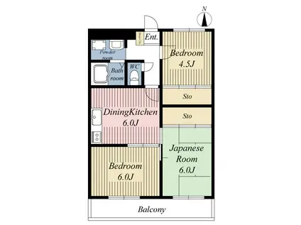 シャトーゴンゲン(3DK/2階)の間取り写真