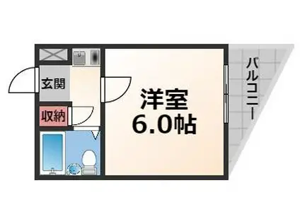 アールエス菱屋西(1K/2階)の間取り写真