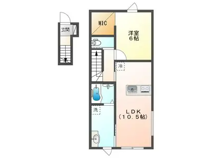 SEED(1LDK/2階)の間取り写真