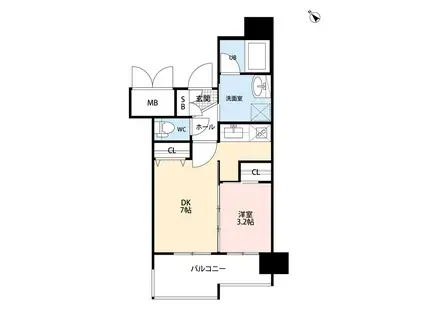 アルファシオミラーニ(1DK/8階)の間取り写真