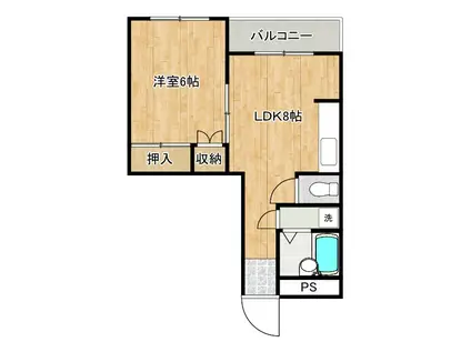 NCOURT我孫子(1LDK/2階)の間取り写真