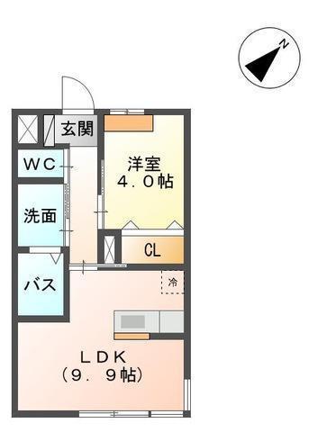 グレーシア(1LDK/1階)の間取り写真