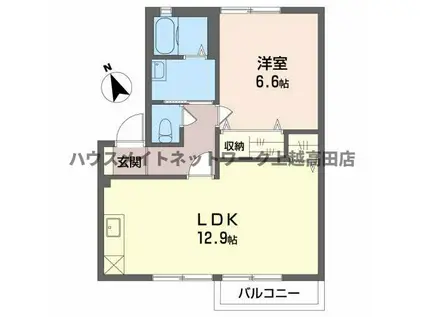アペックス(1LDK/2階)の間取り写真