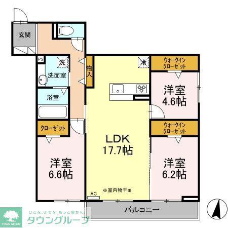 リヴェール的場(3LDK/3階)の間取り写真