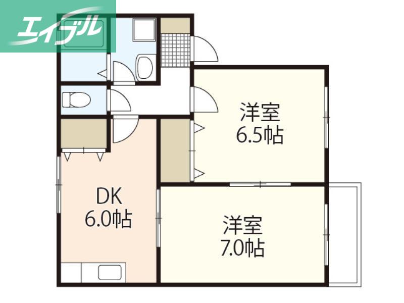 シェーンブルグG(2DK/1階)の間取り写真