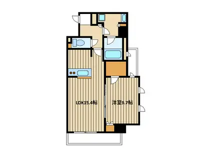 西武池袋線 練馬駅 徒歩4分 8階建 築11年(1LDK/2階)の間取り写真