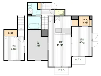 ファミリア(2SLDK/1階)の間取り写真