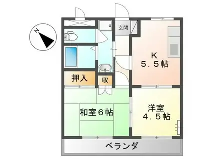 アスパラ館(2K/1階)の間取り写真