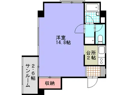 ギボーシプラザ(ワンルーム/4階)の間取り写真