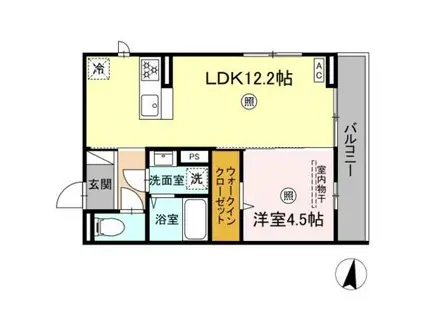 サニーサイド幸町1(1LDK/2階)の間取り写真