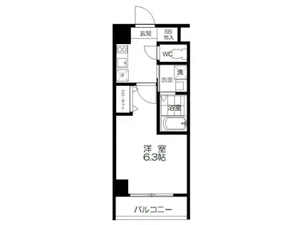 アークグレイン亀有(1K/3階)の間取り写真