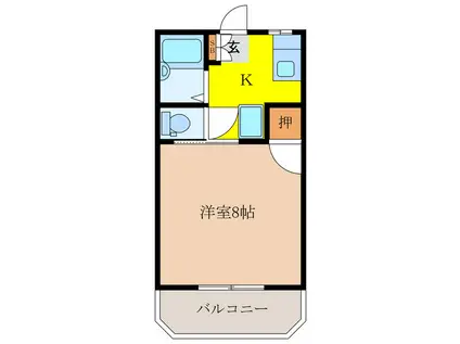 プレミールハイツ(1K/2階)の間取り写真