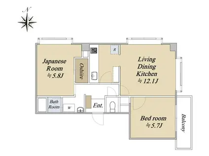 COND鎌倉(2LDK/3階)の間取り写真