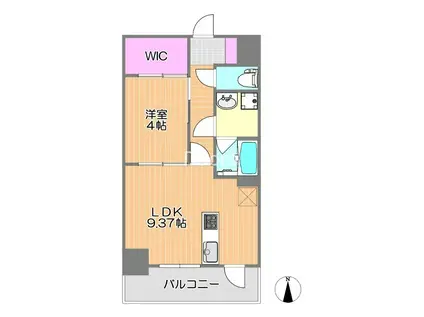 KABAYA GARDEN TONDACHO(1LDK/14階)の間取り写真