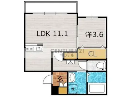 アルテマイスターREVE II(1LDK/3階)の間取り写真