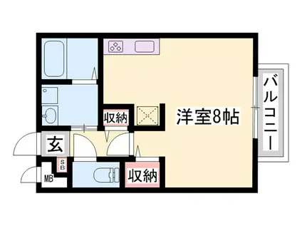 コンフォートテクノIIA(1K/2階)の間取り写真